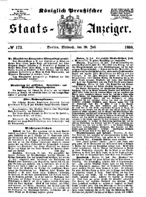 Königlich Preußischer Staats-Anzeiger (Allgemeine preußische Staats-Zeitung) Mittwoch 28. Juli 1858