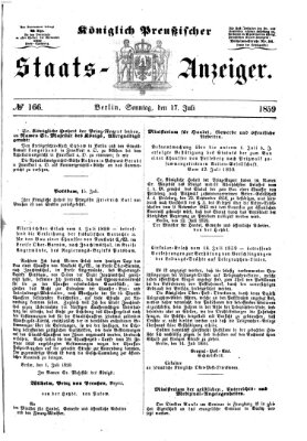 Königlich Preußischer Staats-Anzeiger (Allgemeine preußische Staats-Zeitung) Sonntag 17. Juli 1859