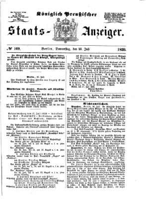 Königlich Preußischer Staats-Anzeiger (Allgemeine preußische Staats-Zeitung) Donnerstag 21. Juli 1859