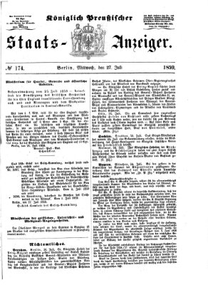Königlich Preußischer Staats-Anzeiger (Allgemeine preußische Staats-Zeitung) Mittwoch 27. Juli 1859