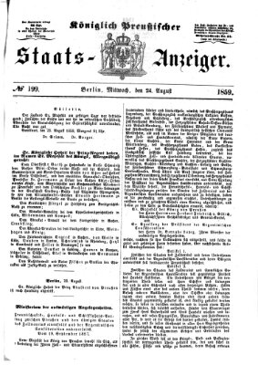 Königlich Preußischer Staats-Anzeiger (Allgemeine preußische Staats-Zeitung) Mittwoch 24. August 1859