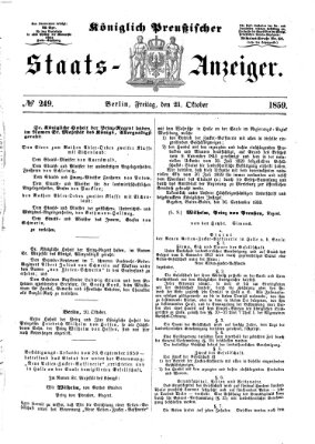 Königlich Preußischer Staats-Anzeiger (Allgemeine preußische Staats-Zeitung) Freitag 21. Oktober 1859