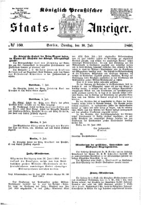 Königlich Preußischer Staats-Anzeiger (Allgemeine preußische Staats-Zeitung) Dienstag 10. Juli 1860
