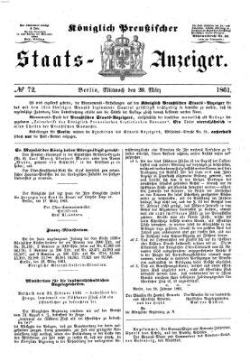 Königlich Preußischer Staats-Anzeiger (Allgemeine preußische Staats-Zeitung) Mittwoch 20. März 1861