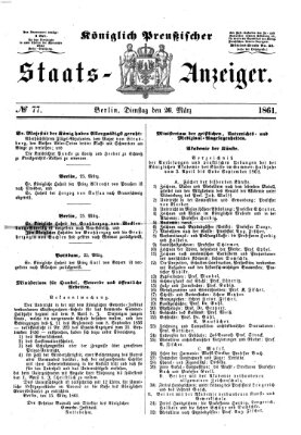 Königlich Preußischer Staats-Anzeiger (Allgemeine preußische Staats-Zeitung) Dienstag 26. März 1861