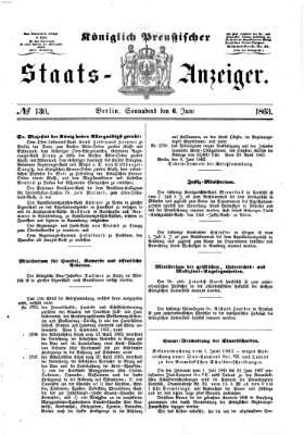 Königlich Preußischer Staats-Anzeiger (Allgemeine preußische Staats-Zeitung) Samstag 6. Juni 1863