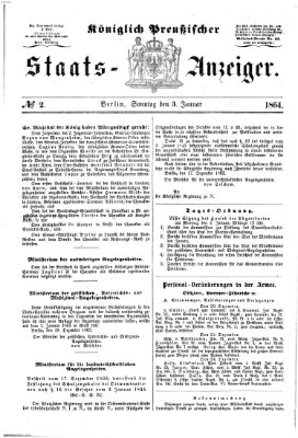 Königlich Preußischer Staats-Anzeiger (Allgemeine preußische Staats-Zeitung) Sonntag 3. Januar 1864
