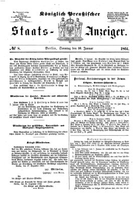 Königlich Preußischer Staats-Anzeiger (Allgemeine preußische Staats-Zeitung) Sonntag 10. Januar 1864
