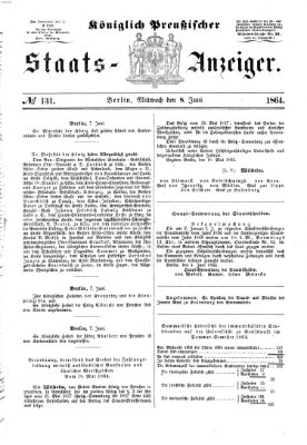 Königlich Preußischer Staats-Anzeiger (Allgemeine preußische Staats-Zeitung) Mittwoch 8. Juni 1864