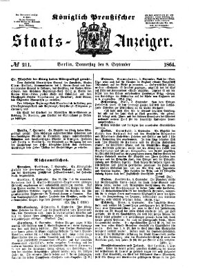 Königlich Preußischer Staats-Anzeiger (Allgemeine preußische Staats-Zeitung) Donnerstag 8. September 1864