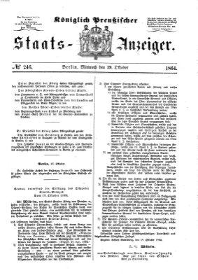 Königlich Preußischer Staats-Anzeiger (Allgemeine preußische Staats-Zeitung) Mittwoch 19. Oktober 1864