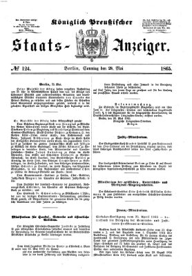 Königlich Preußischer Staats-Anzeiger (Allgemeine preußische Staats-Zeitung) Sonntag 28. Mai 1865