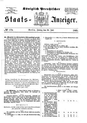 Königlich Preußischer Staats-Anzeiger (Allgemeine preußische Staats-Zeitung) Freitag 28. Juli 1865