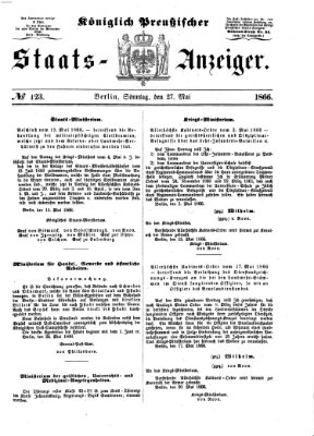 Königlich Preußischer Staats-Anzeiger (Allgemeine preußische Staats-Zeitung) Sonntag 27. Mai 1866