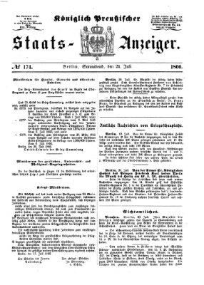 Königlich Preußischer Staats-Anzeiger (Allgemeine preußische Staats-Zeitung) Samstag 21. Juli 1866