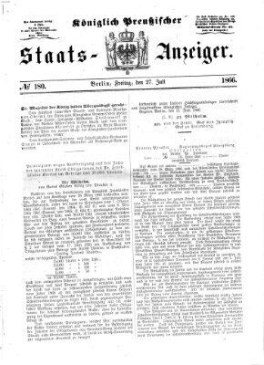 Königlich Preußischer Staats-Anzeiger (Allgemeine preußische Staats-Zeitung) Freitag 27. Juli 1866