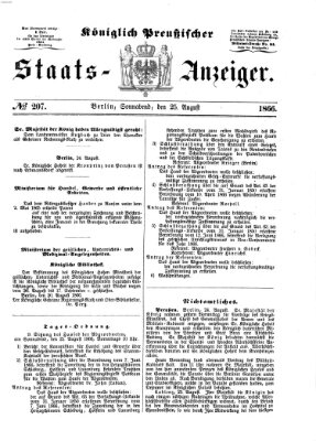 Königlich Preußischer Staats-Anzeiger (Allgemeine preußische Staats-Zeitung) Samstag 25. August 1866