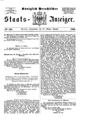 Königlich Preußischer Staats-Anzeiger (Allgemeine preußische Staats-Zeitung) Samstag 13. Oktober 1866