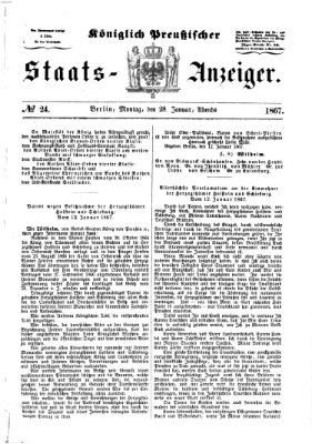 Königlich Preußischer Staats-Anzeiger (Allgemeine preußische Staats-Zeitung) Montag 28. Januar 1867