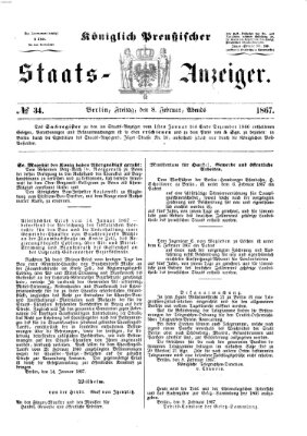 Königlich Preußischer Staats-Anzeiger (Allgemeine preußische Staats-Zeitung) Freitag 8. Februar 1867