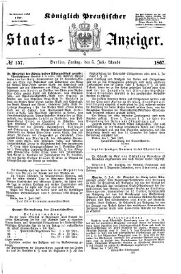 Königlich Preußischer Staats-Anzeiger (Allgemeine preußische Staats-Zeitung) Freitag 5. Juli 1867