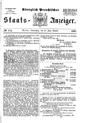 Königlich Preußischer Staats-Anzeiger (Allgemeine preußische Staats-Zeitung) Donnerstag 25. Juli 1867