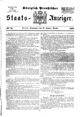 Königlich Preußischer Staats-Anzeiger (Allgemeine preußische Staats-Zeitung) Samstag 25. Januar 1868