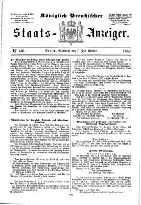 Königlich Preußischer Staats-Anzeiger (Allgemeine preußische Staats-Zeitung) Mittwoch 7. Juli 1869