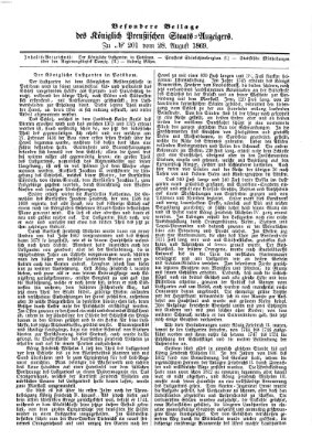 Königlich Preußischer Staats-Anzeiger (Allgemeine preußische Staats-Zeitung) Samstag 28. August 1869