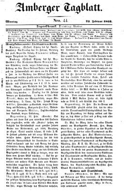 Amberger Tagblatt Montag 23. Februar 1863