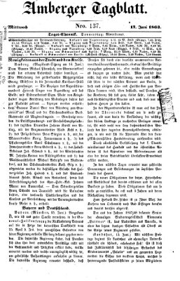 Amberger Tagblatt Mittwoch 17. Juni 1863