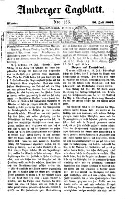 Amberger Tagblatt Montag 20. Juli 1863