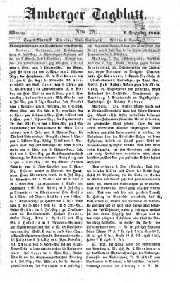 Amberger Tagblatt Montag 7. Dezember 1863