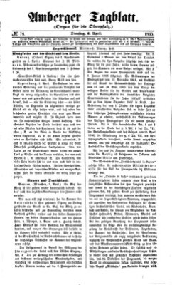 Amberger Tagblatt Dienstag 4. April 1865