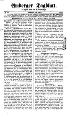 Amberger Tagblatt Samstag 29. April 1865
