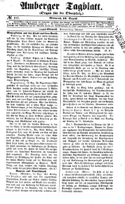 Amberger Tagblatt Mittwoch 16. August 1865