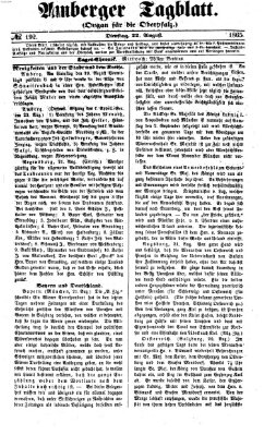Amberger Tagblatt Dienstag 22. August 1865