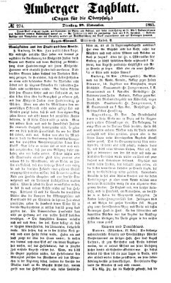 Amberger Tagblatt Dienstag 28. November 1865