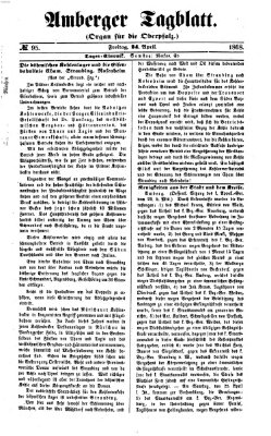 Amberger Tagblatt Freitag 24. April 1868