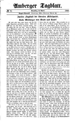 Amberger Tagblatt Samstag 3. April 1869