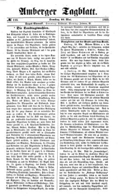 Amberger Tagblatt Samstag 22. Mai 1869