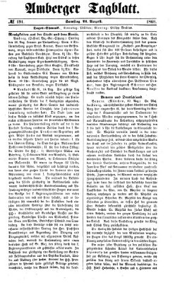 Amberger Tagblatt Samstag 21. August 1869