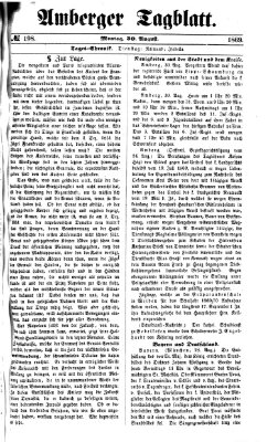 Amberger Tagblatt Montag 30. August 1869
