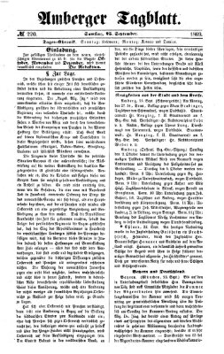 Amberger Tagblatt Samstag 25. September 1869