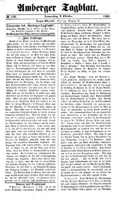 Amberger Tagblatt Donnerstag 7. Oktober 1869