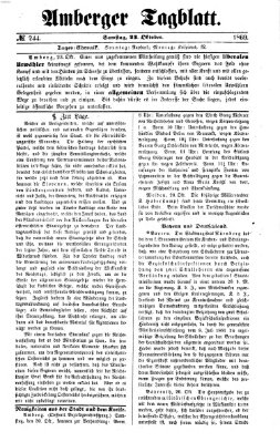 Amberger Tagblatt Samstag 23. Oktober 1869