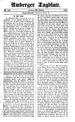 Amberger Tagblatt Freitag 29. Oktober 1869