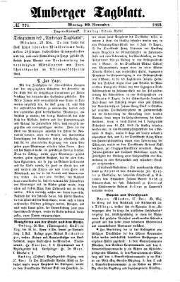 Amberger Tagblatt Montag 29. November 1869
