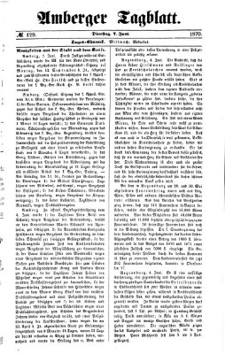 Amberger Tagblatt Dienstag 7. Juni 1870