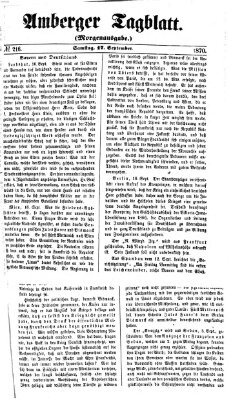 Amberger Tagblatt Samstag 17. September 1870
